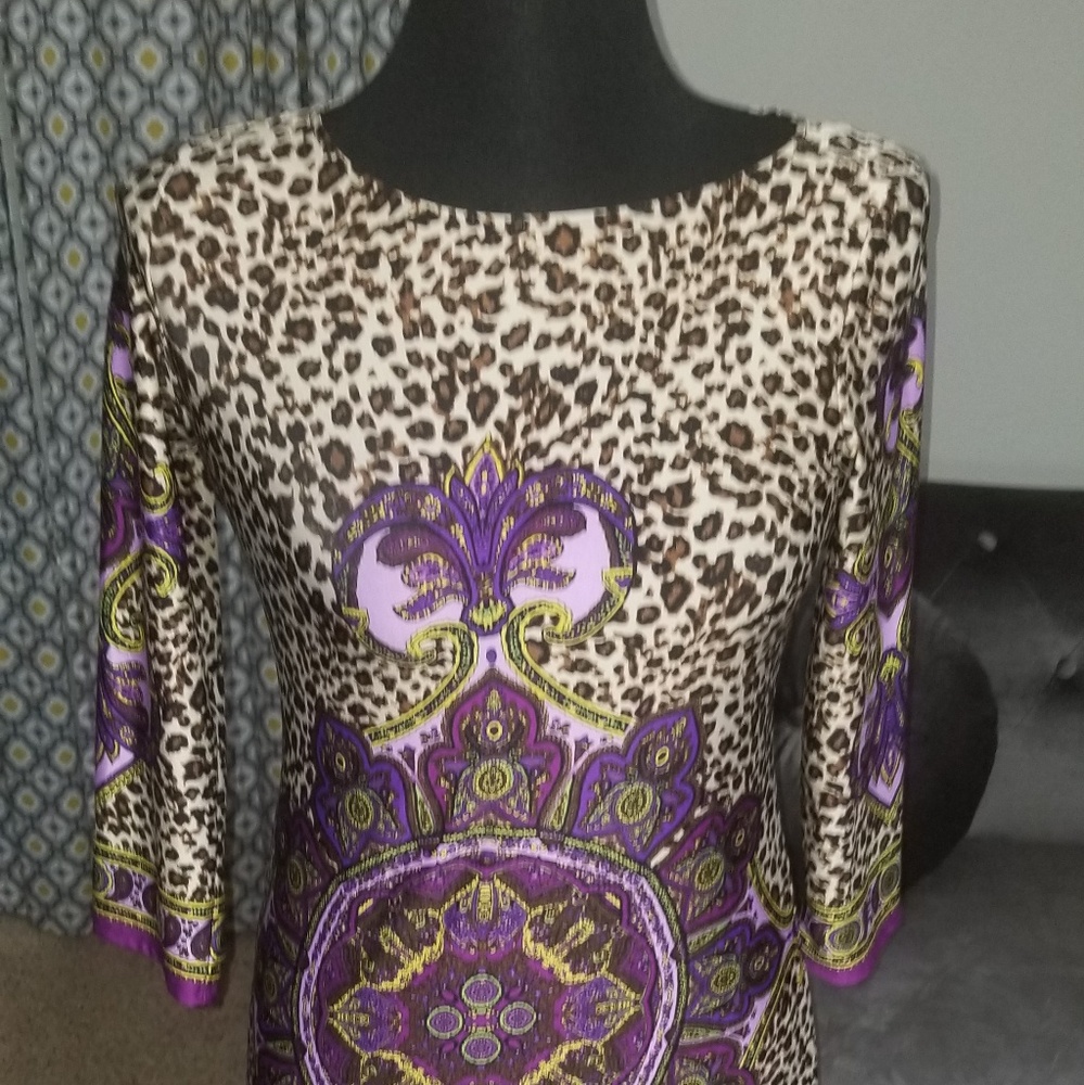 Purple and animal print dress